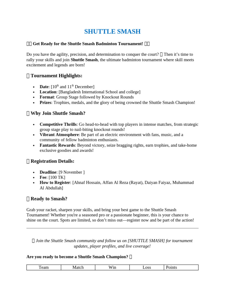 SHUTTLE SMASH 2df8cd77 Aba3 4385 Ae08 B2c98c48eec9 | PDF | Sports ...