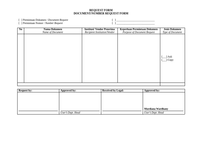 Document Request Form Template | PDF