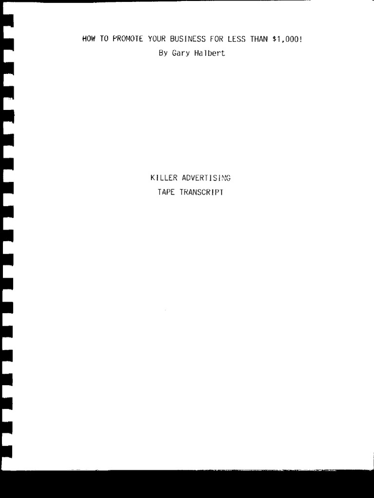 Killer Advertising Tape Transcript | PDF