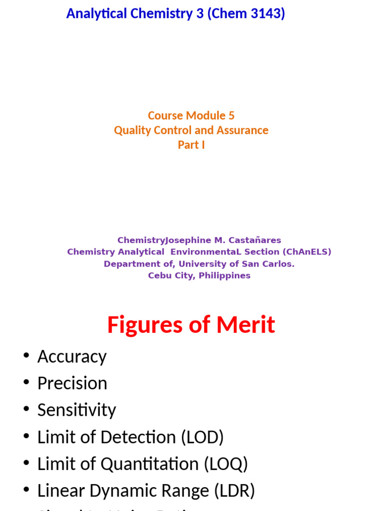 Quality Control in Analytical Chemistry | PDF | Detection Limit | Metrology