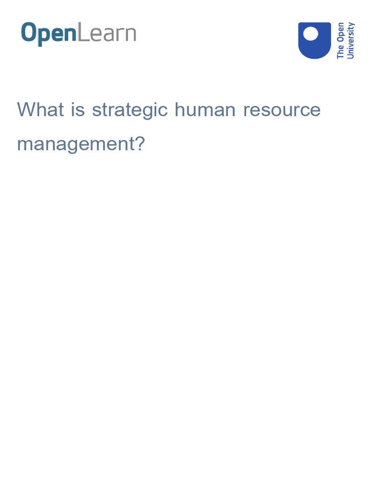 Understanding Strategic HR Management | PDF | Creative Commons License ...