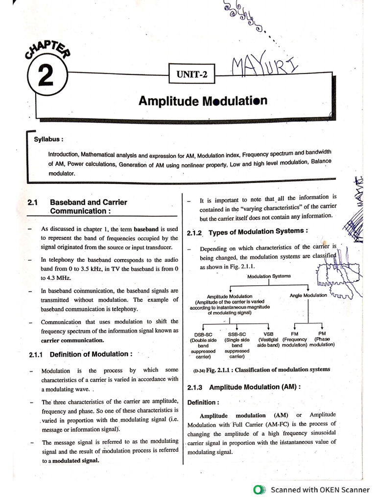 Analog Communication Unit 2 Notes | PDF
