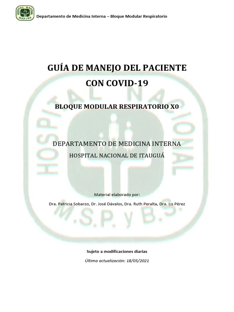 Guía de Manejo de COVID-19 en Hospitales | PDF | Neumonía | Septicemia