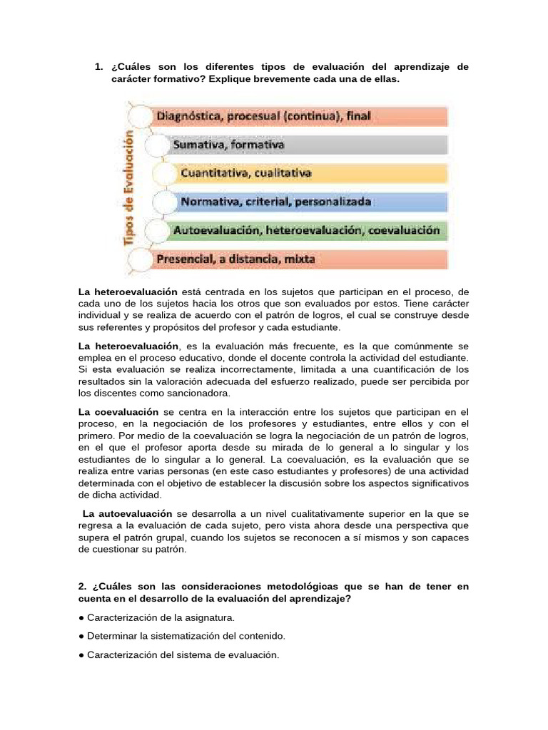 Tipos y Modelos de Evaluación Educativa | PDF | Evaluación | Metacognición