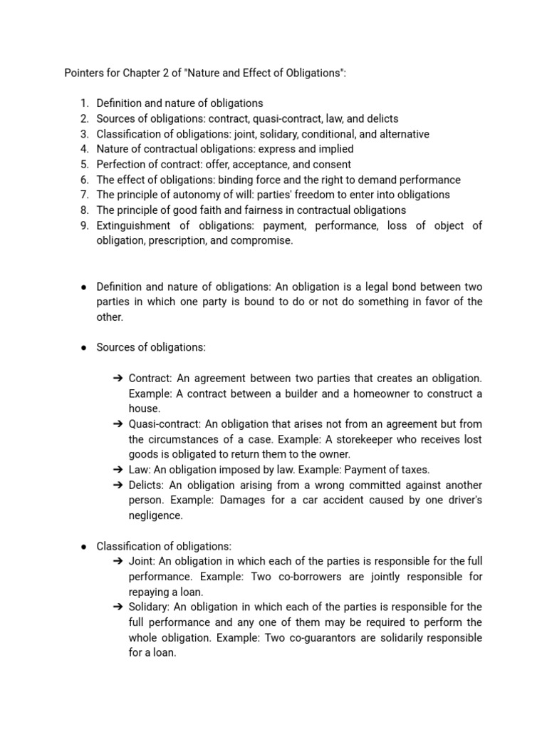 Understanding Obligations in Law | PDF | Law Of Obligations | Offer And ...