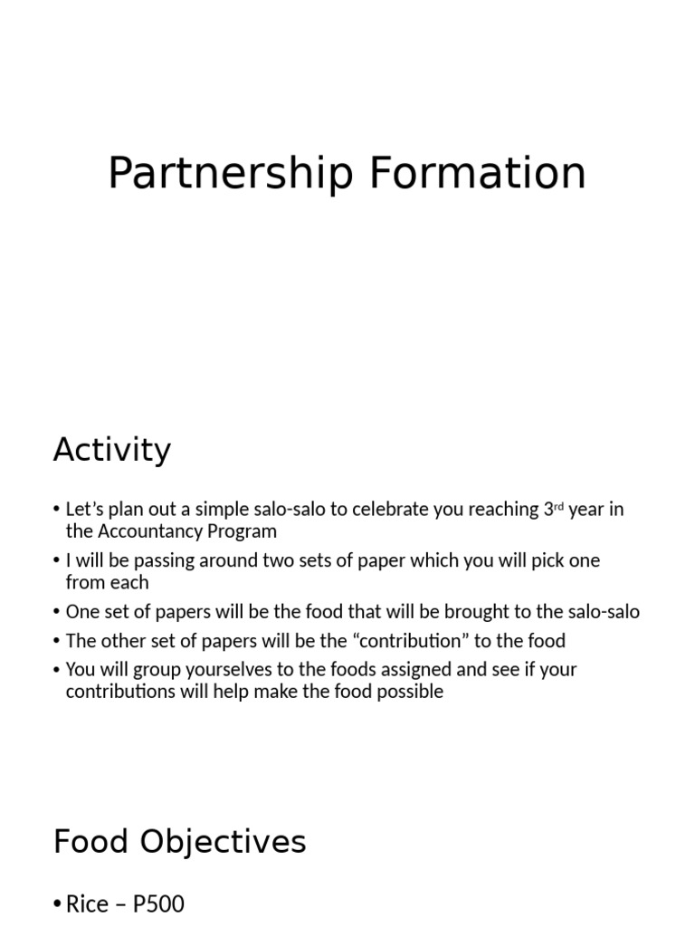 Partnership Business Formation Guide | PDF | Partnership | Business ...