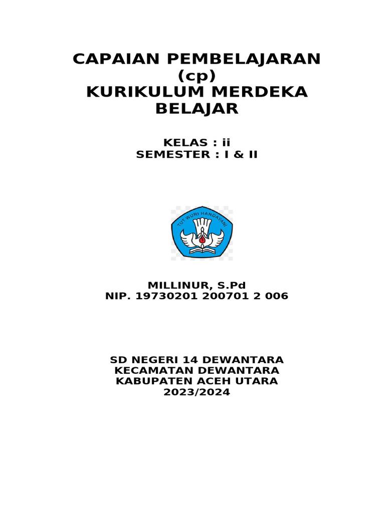 Program Tahunan Kelas II 2023/2024 | PDF