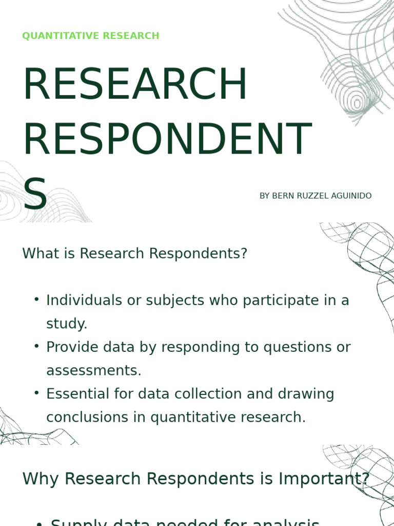 Importance of Research Respondents | PDF | Sampling (Statistics ...
