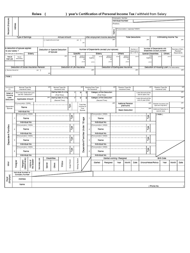Understanding Gensen Choshu Hyo in Japan | PDF | Taxes | Government ...