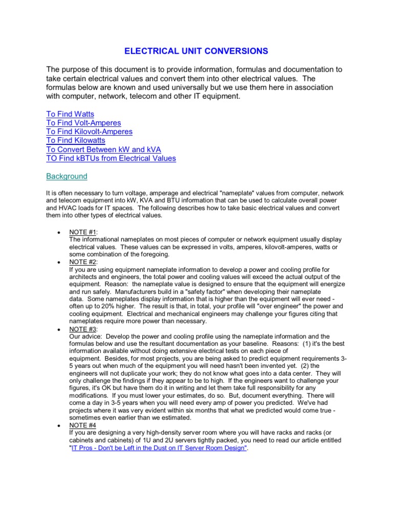 Electrical Units PDF