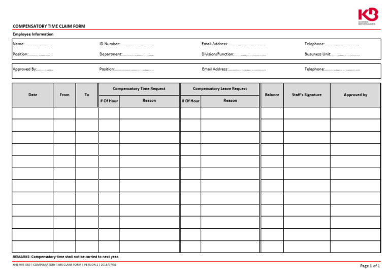Compensatory Claim _Form Blank 2 | PDF