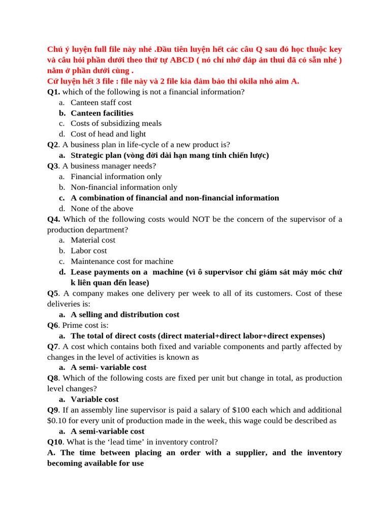 F2 TNM Trúng Đi Thi | PDF | Inventory | Labour Economics