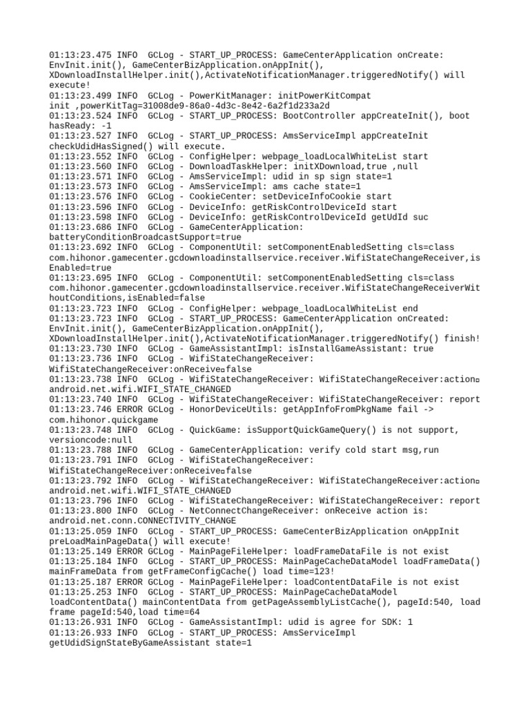 GameCenter Application Startup Log | PDF | Application Layer Protocols ...