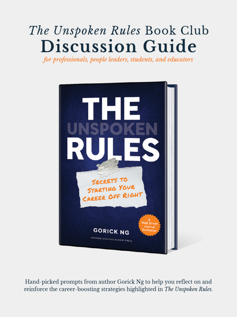 6449c48919669d64f14fa5c0 The Unspoken Rules by Gorick NG Book Club