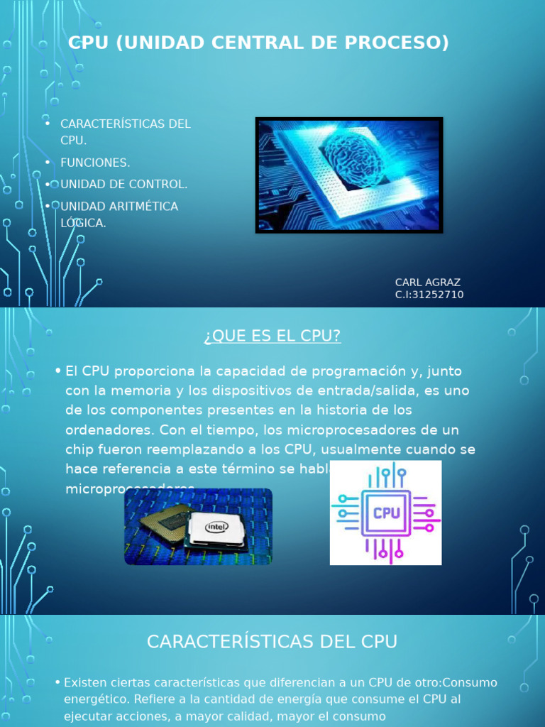 Características y Funciones del CPU | PDF | Unidad Central de ...