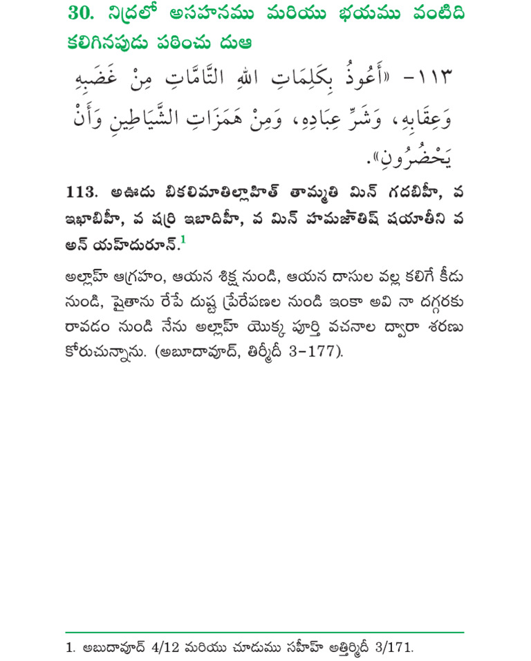 Hisn Al Muslim Zafarullah Chap 30 | PDF