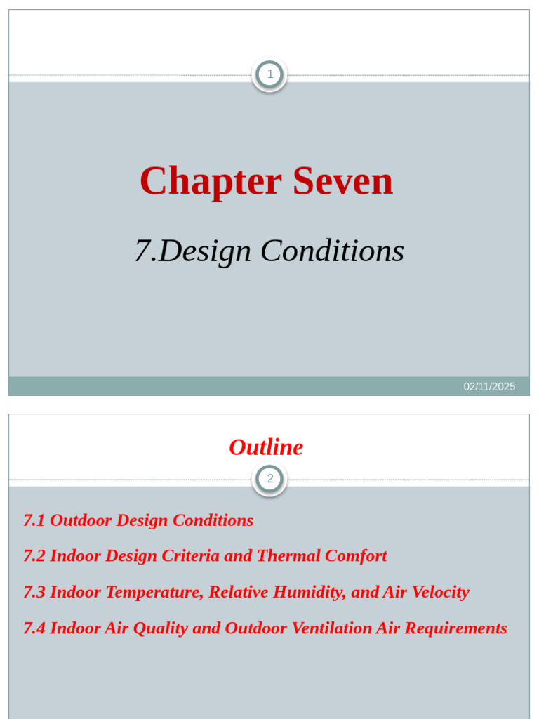 7.design Conditions | PDF | Heat Transfer | Ventilation (Architecture)
