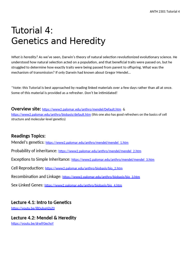 Genetics and Heredity Overview | PDF | Heredity | Genetics