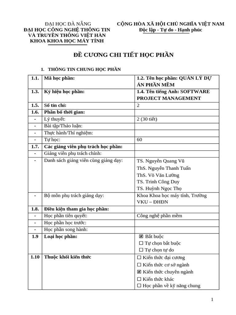 Vku 2023 de cuong chi tiet hoc phan quan ly du an phan mem 04052023 pdf