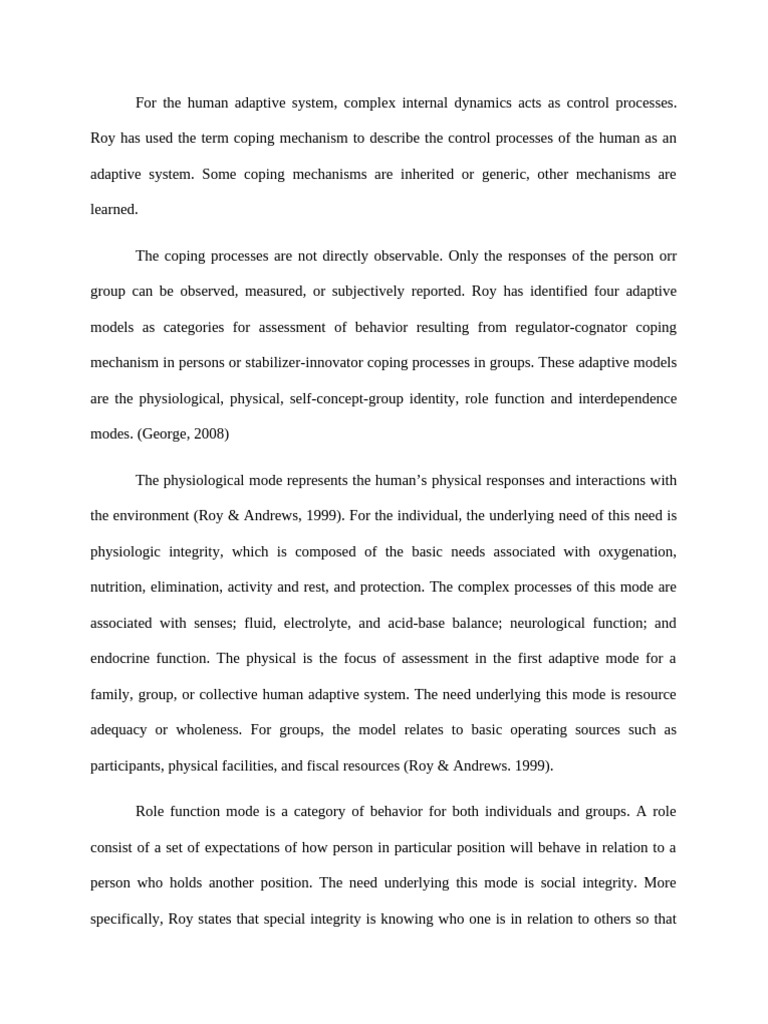 Human Adaptive System Coping Mechanisms | PDF | System | Stress (Biology)