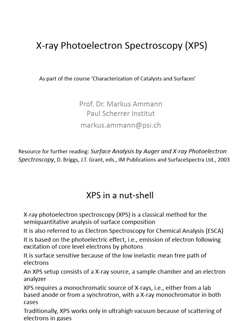 Xps 2015 | PDF | X Ray Photoelectron Spectroscopy | Photoelectric Effect