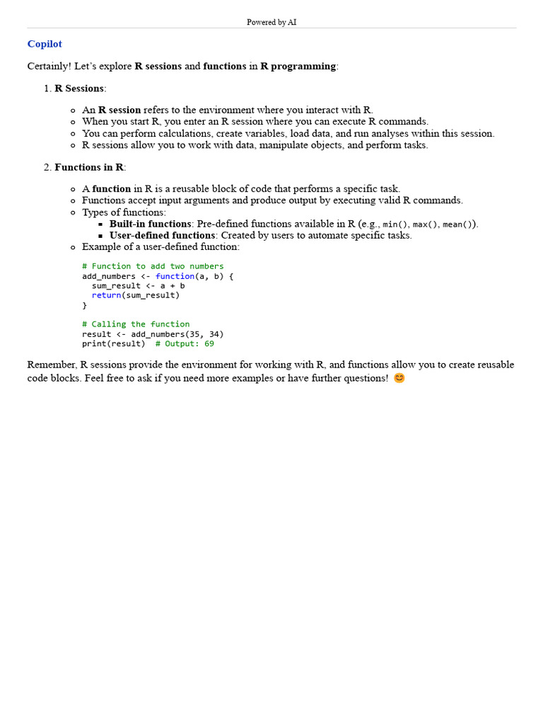R Sessions and Functions Explained | PDF