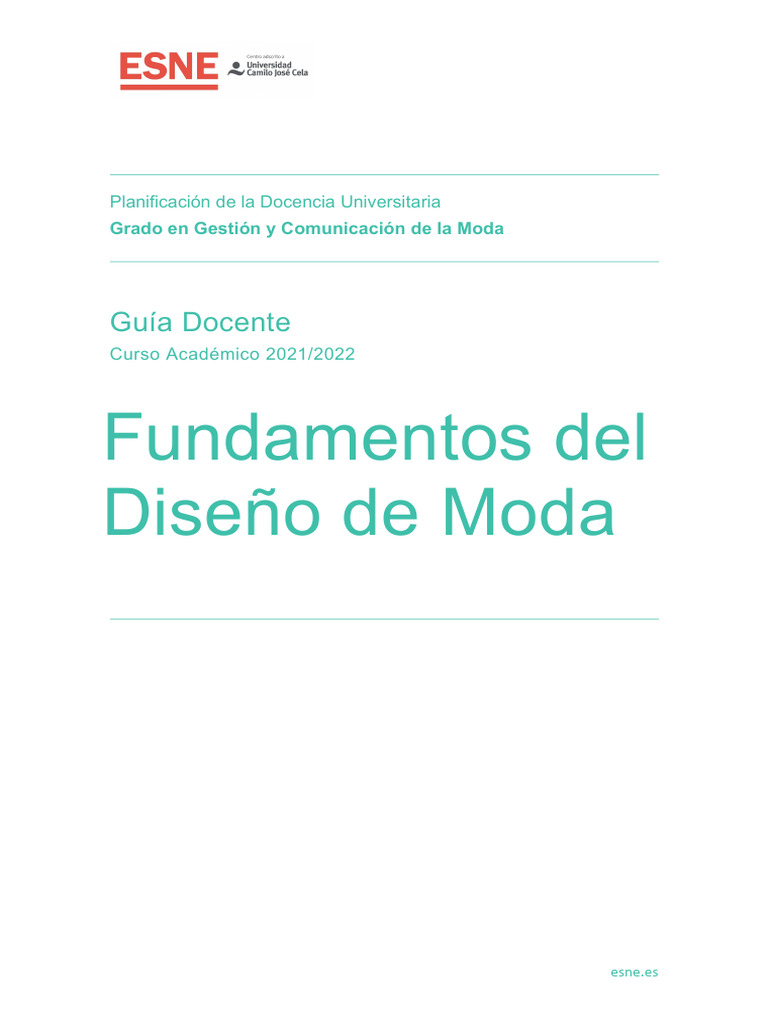 Fundamentos del Diseño de Moda 2021/22 | PDF | Diseño | Maestros