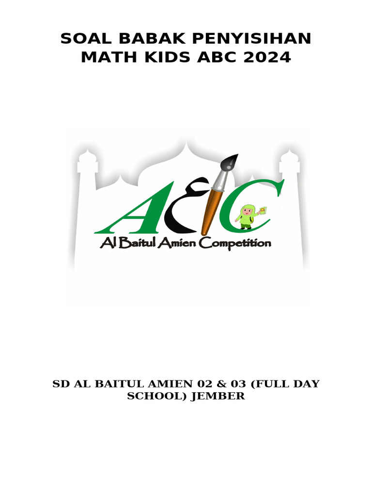Soal Matematika SD Al Baitul Amien 2024 | PDF