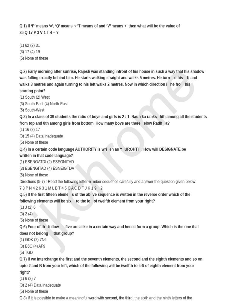 Logical Reasoning and Code Language Puzzles | PDF | Linguistics