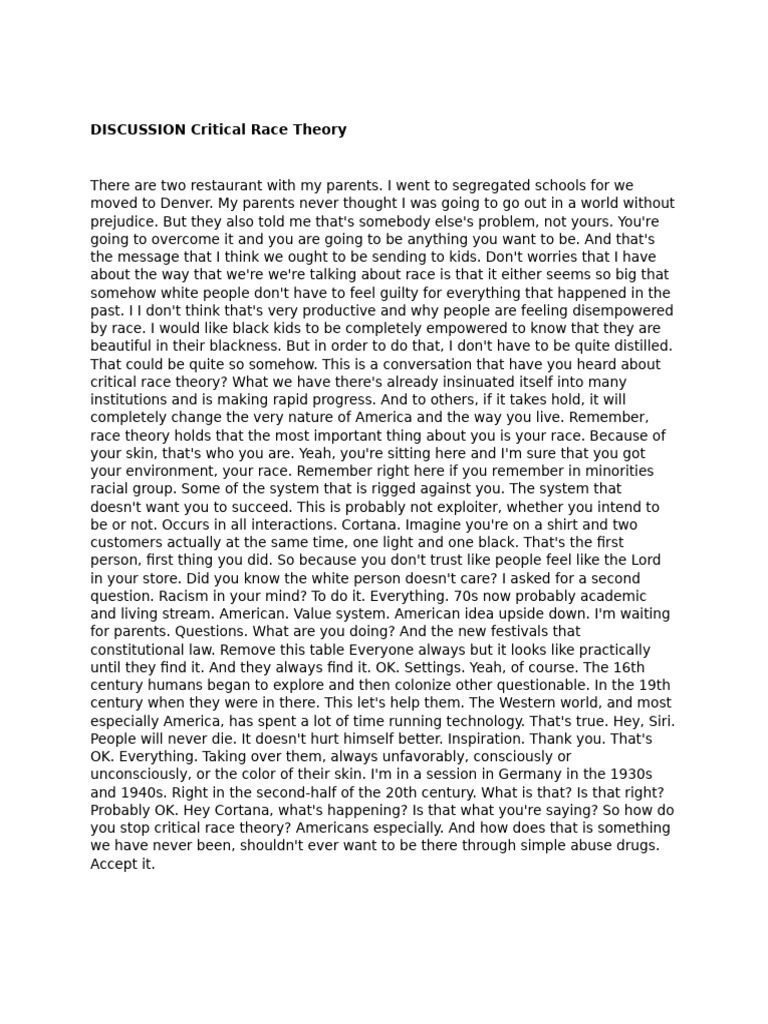 2024fa Eth 035 201 Discussion Critical Race Theory | PDF | Racism ...