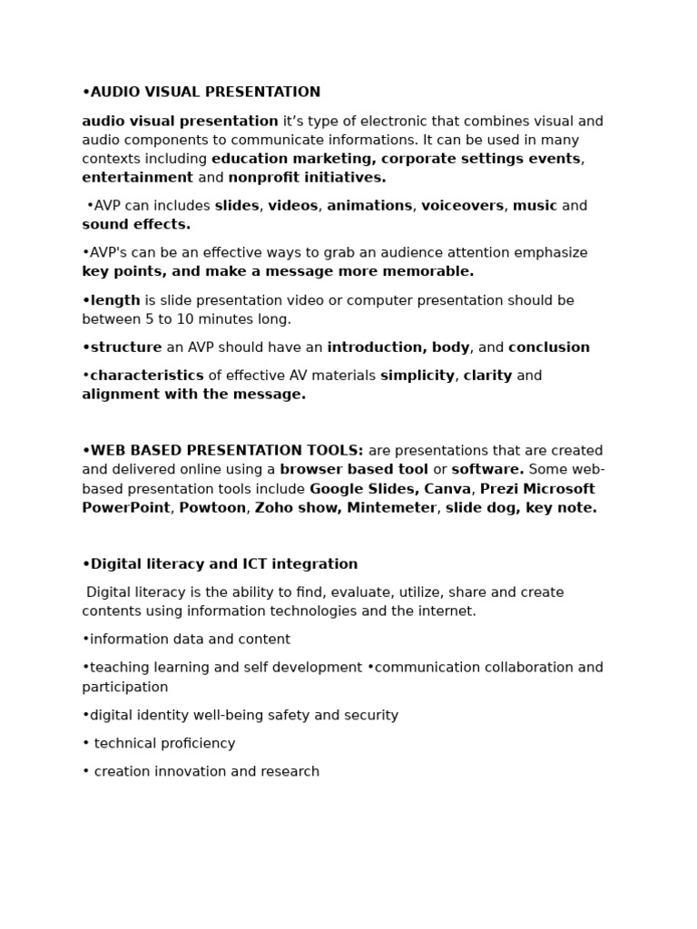 Effective Audio Visual Presentations | PDF | Information And ...