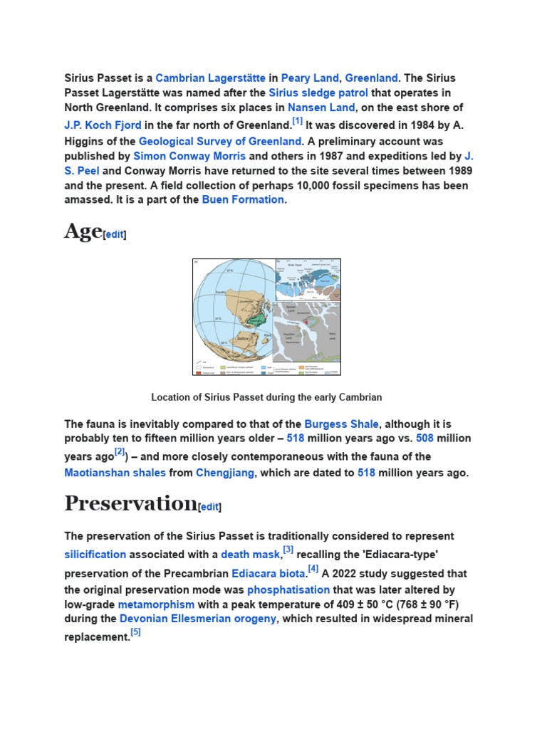 Cambrian Fossils of Sirius Passet | PDF