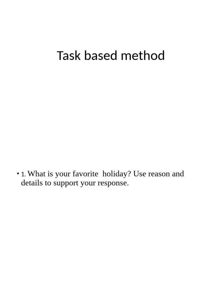 Task Based Method - Seminar | PDF