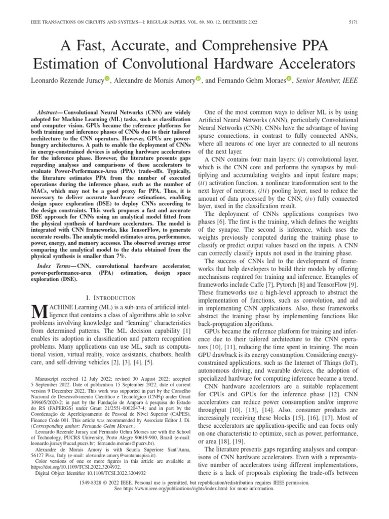 PPA Estimation for CNN Hardware Accelerators | PDF | Machine Learning ...