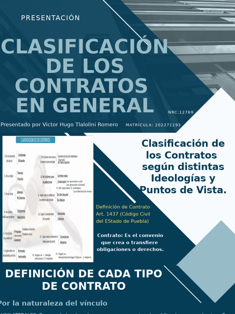 Clasificación de Contratos: Tipos y Definiciones | PDF | Propiedad