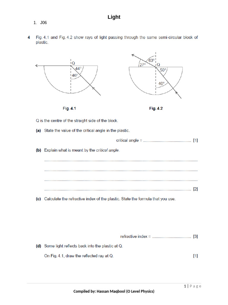Understanding Light in O Level Physics | PDF
