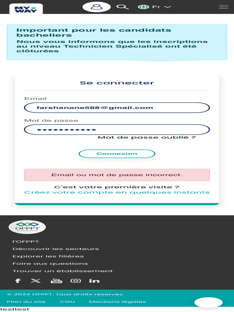 Inscription et Connexion MyWay OFPPT | PDF