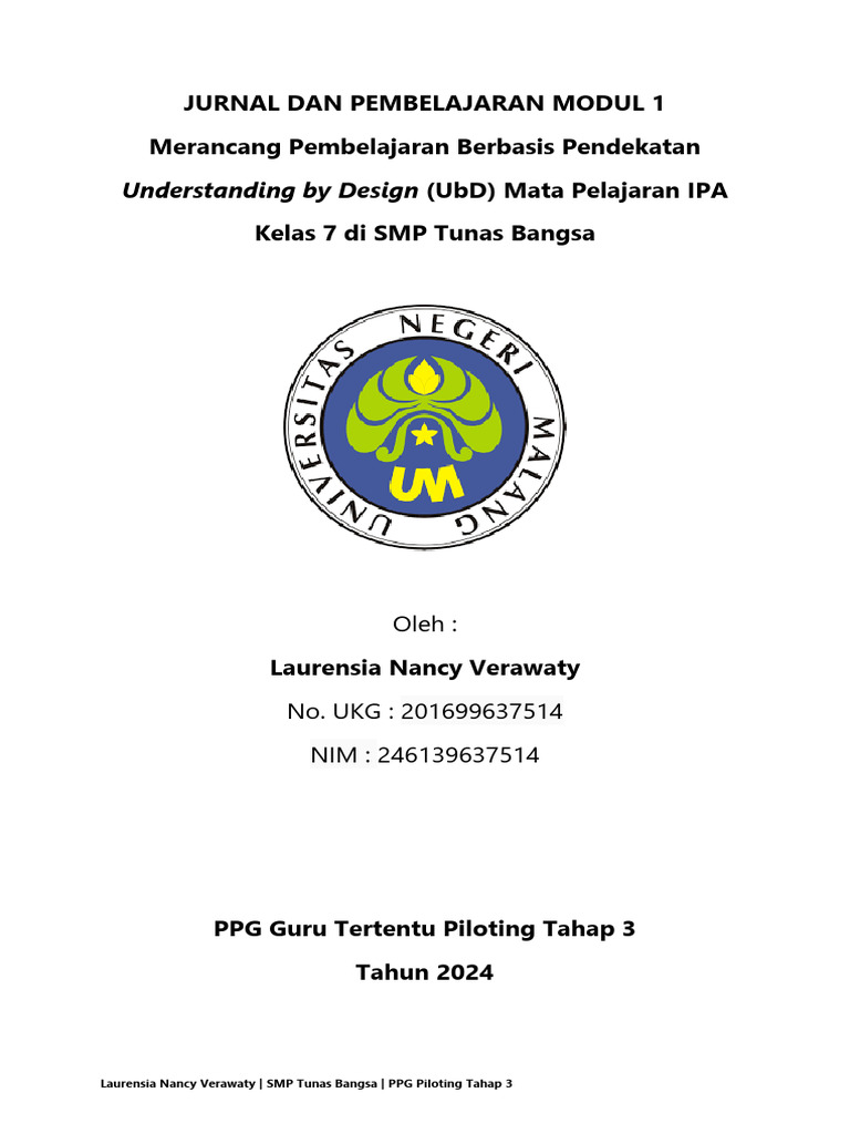 Jurnal Dan Pembelajaran Modul 1 PPG | PDF