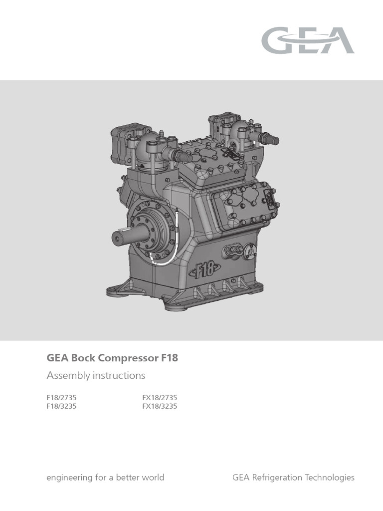 GEA Bock F18 Compressor Assembly Guide | PDF | Pump | Belt (Mechanical)