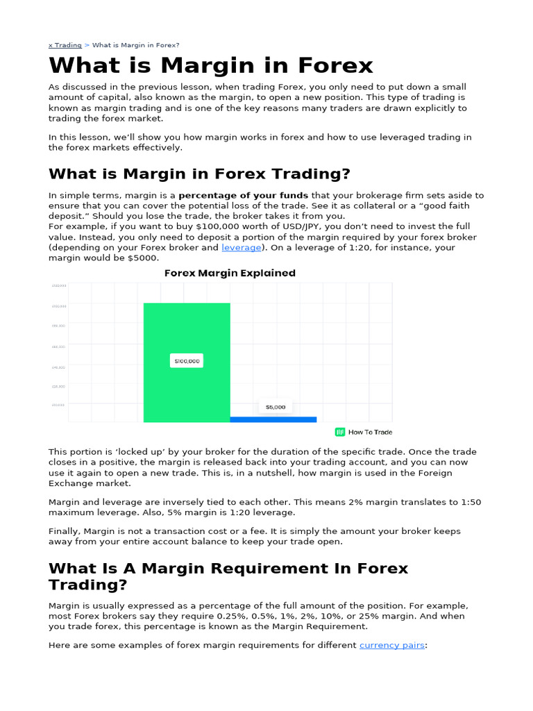 What Is Margin Pdf Margin Finance Foreign Exchange Market