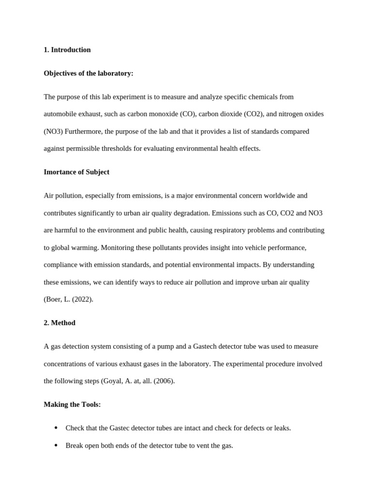 Vehicle Exhaust Emissions Analysis | PDF | Air Pollution | Exhaust Gas