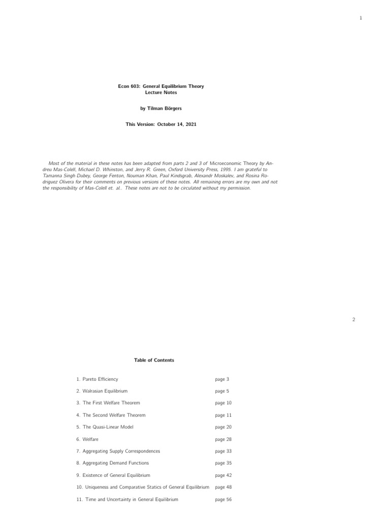 GE | PDF | General Equilibrium Theory | Pareto Efficiency
