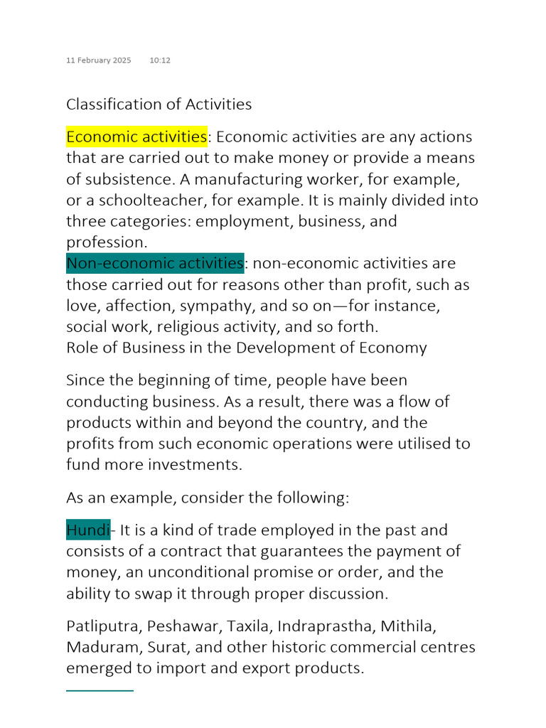Classification of Activities | PDF | Risk | Commerce