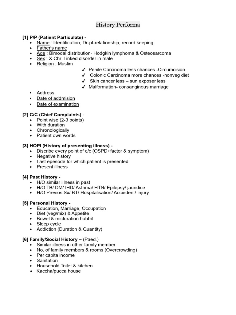 Comprehensive Patient History Template | PDF | Pregnancy | Cough