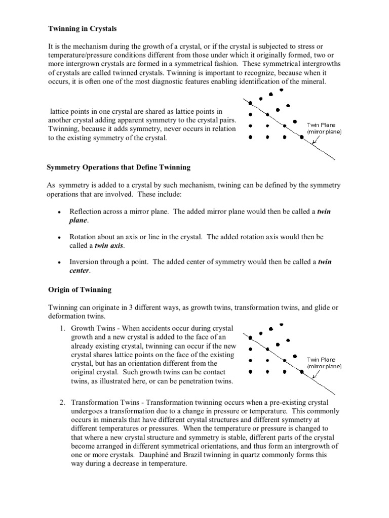 Twinning in Minerals, Polymorphism, Polytypism | PDF | Crystal ...