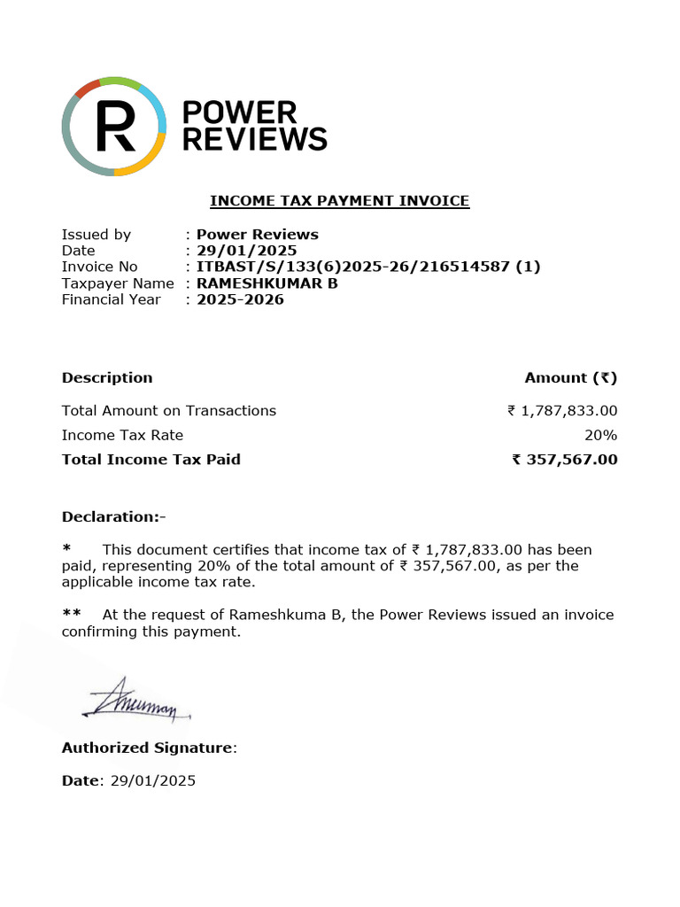 Income Tax Invoice | PDF