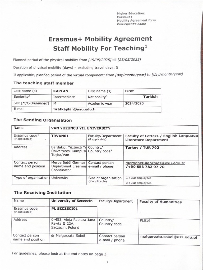 Mobility Agreement | PDF