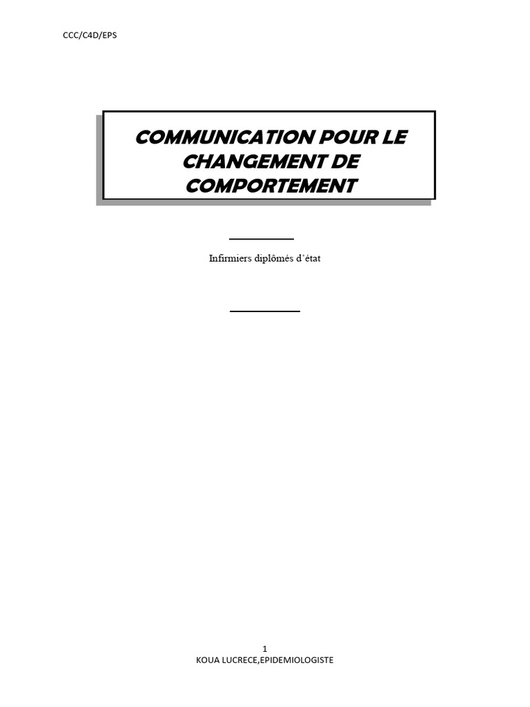 Communication pour le Changement de Comportement | PDF | Analyse SWOT ...