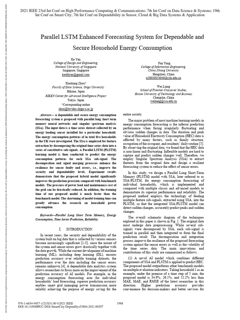 Parallel LSTM for Household Energy Forecasting | PDF | Forecasting ...