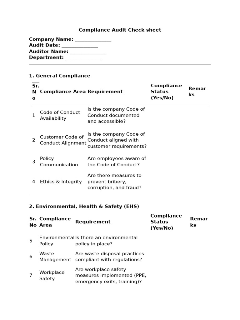 Compliance Audit Report Template | PDF | Regulatory Compliance | Audit